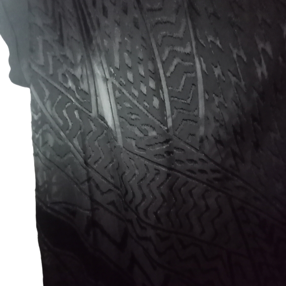 Massimo black partially sheer patterned blouse. - Picture 5 of 6